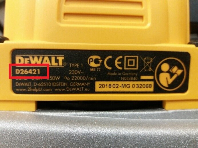 Kako pronaći model, serijski broj i datumski kod na DeWALT mašinama-2